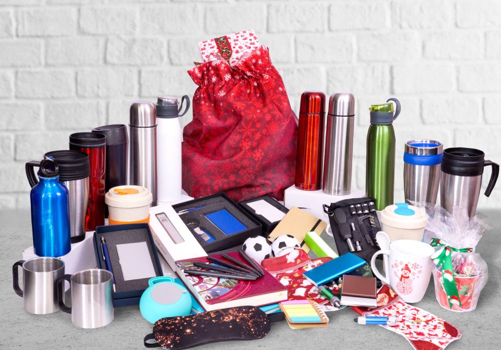 promotional products on table